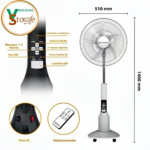 Ventilateur Rechargeable Vodacom RSF-801V – 18 pouces